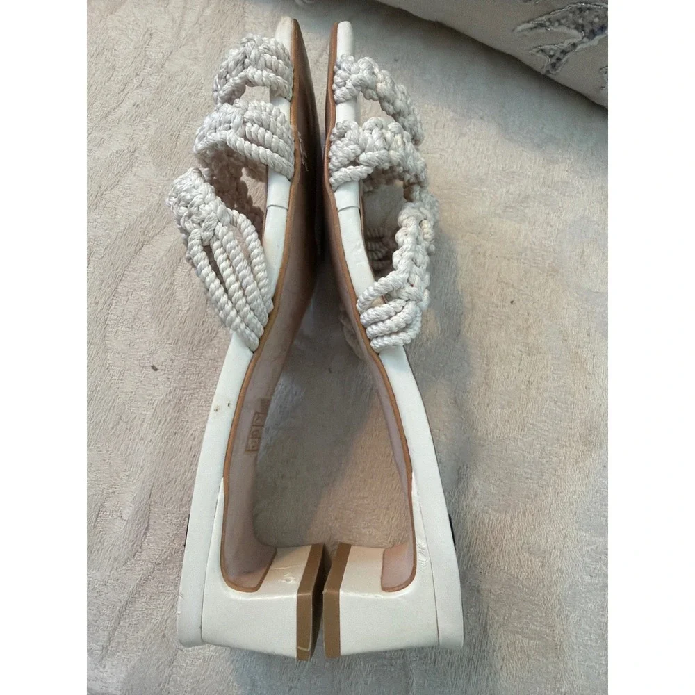 Angel Alarcon Shoes - Woven White Ivory Strap 1 3/4